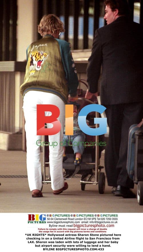 Sharon Stone Arriving at LAX with Baby
