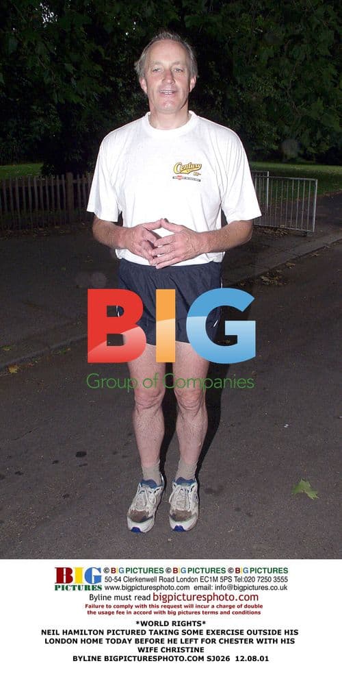 Neil Hamilton Exercises Outside London Home