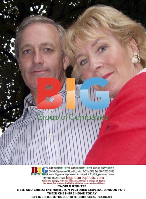 Neil and Christine Hamilton Leaving London