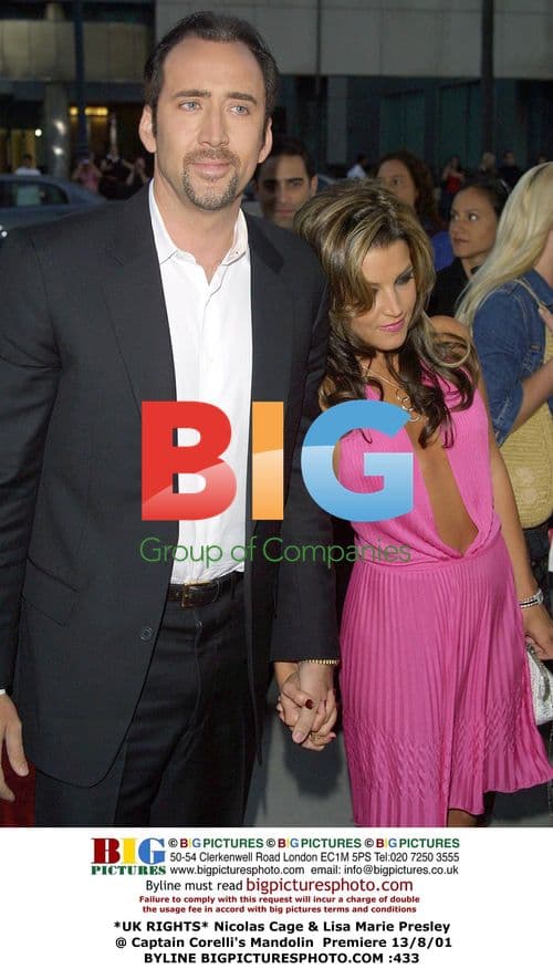 Nicolas Cage & Lisa Marie Presley at Captain Corelli's Premiere