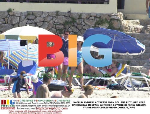 Joan Collins on Holiday in Spain with Boyfriend