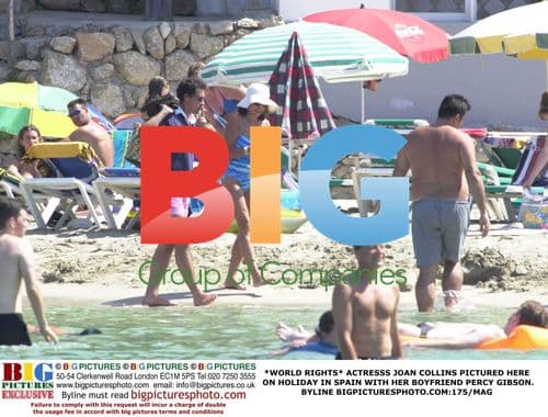 Joan Collins on Holiday in Spain with Boyfriend