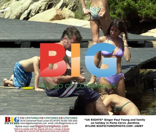 Paul Young and family on holiday in Sardinia