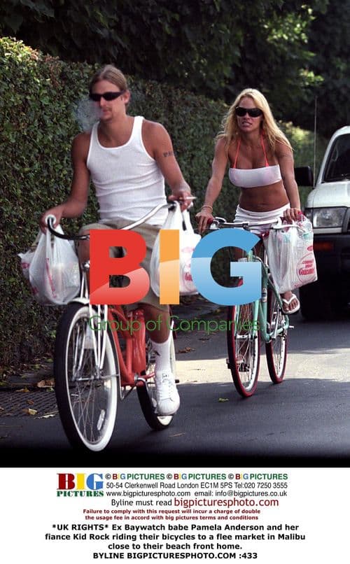 Pamela Anderson and Kid Rock Bike to Flea Market