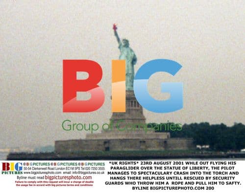 Paraglider Crashes Into Statue of Liberty