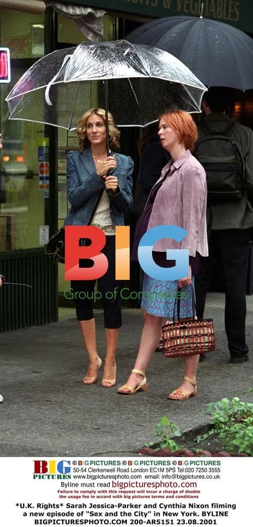 SJP and Cynthia Nixon film "Sex and the City" in NYC