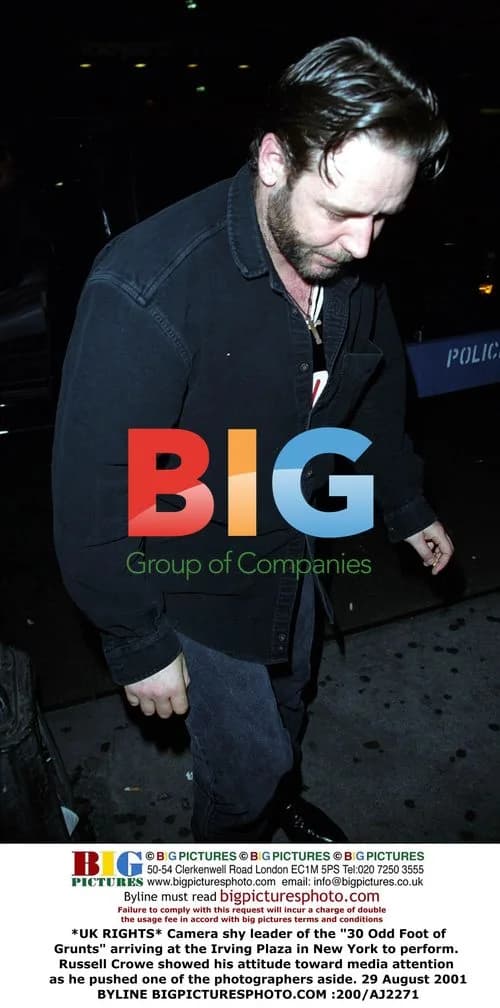 Russell Crowe arrives to perform in New York