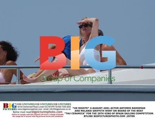 Antonio Banderas and Melanie Griffith on Boat