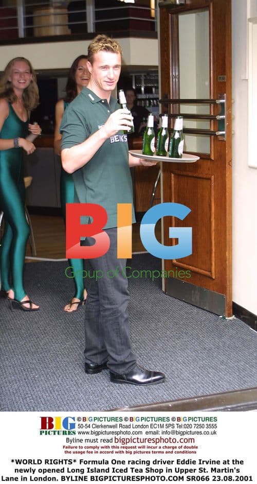 Formula One Driver Eddie Irvine at Long Island Iced Tea Shop in London