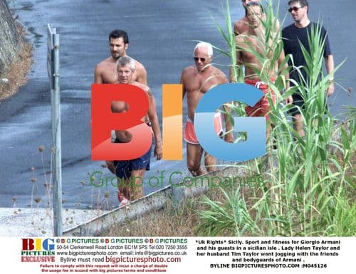 Armani and friends exercise in Sicily