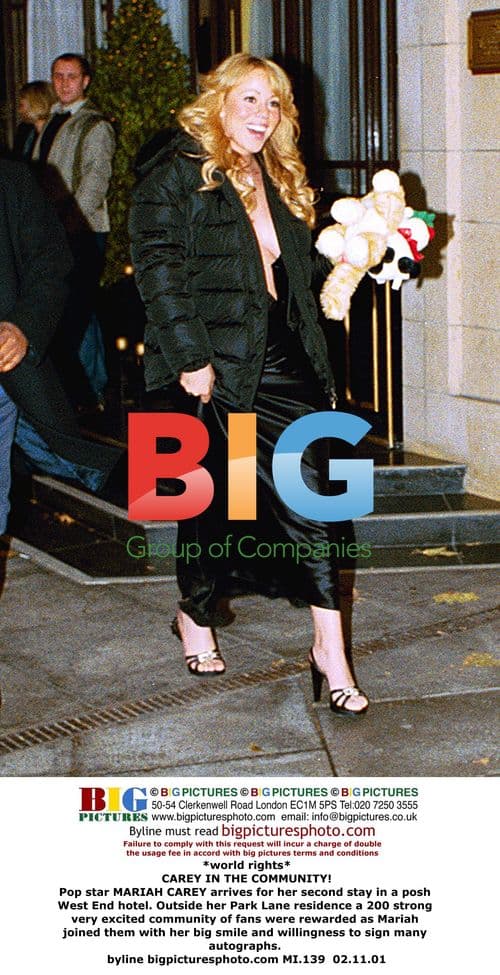 Mariah Carey Greets Fans at West End Hotel
