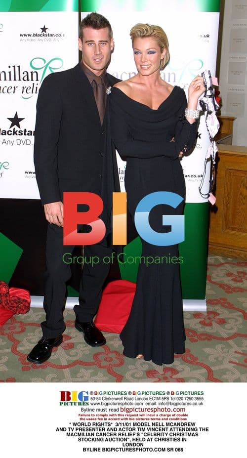 Nell McAndrew and Tim Vincent at Macmilian Cancer Relief Auction