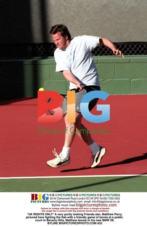 Matthew Perry Plays Tennis in Beverly Hills