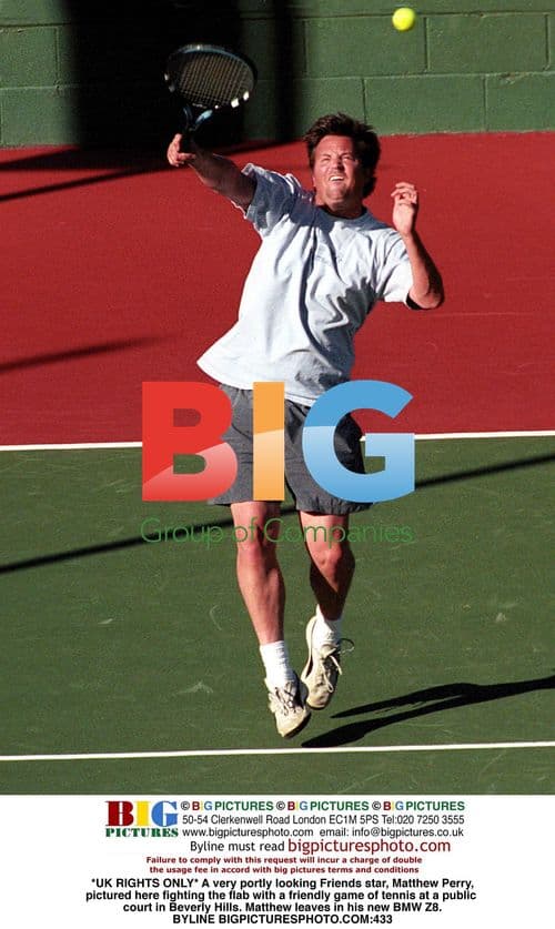 Matthew Perry Plays Tennis in Beverly Hills