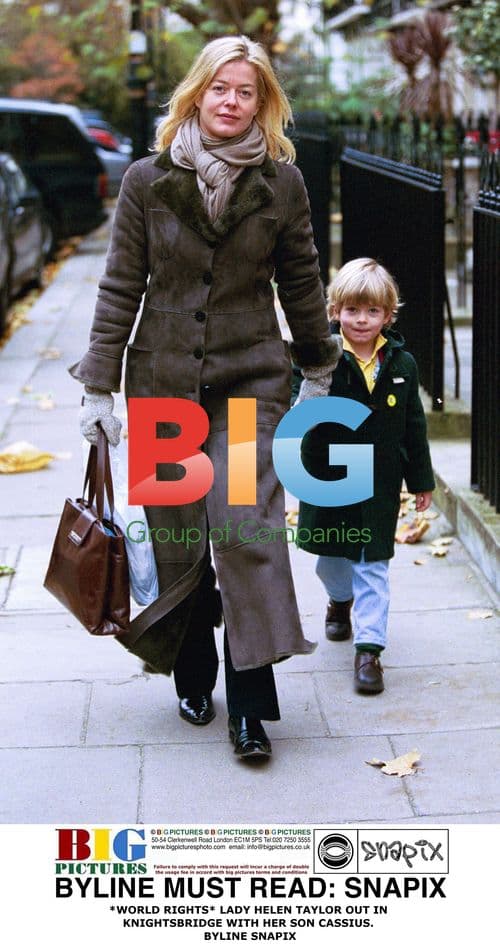 Lady Helen Taylor and son Cassius in Knightsbridge