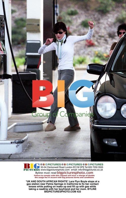 Lara Flyn Boyle Stops at Gas Station