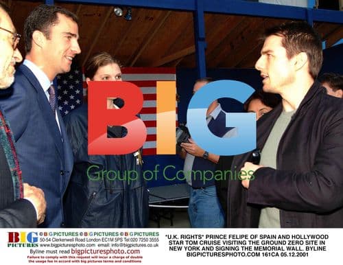 Prince Felipe and Tom Cruise at Ground Zero