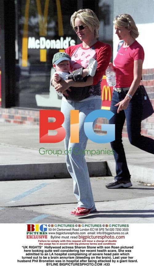 Sharon Stone with Son Roan