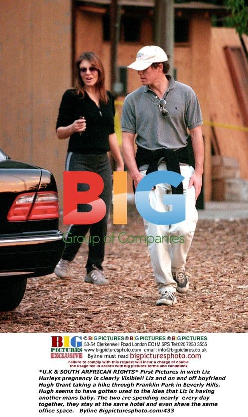Liz Hurley and Hugh Grant during pregnancy