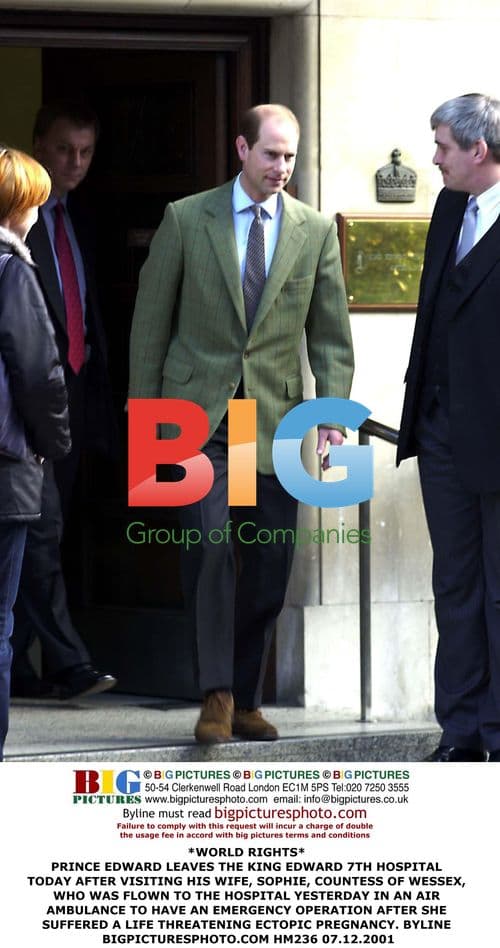 Prince Edward Visits Wife Sophie at Hospital