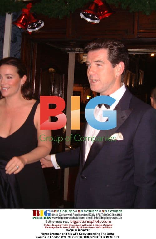 Brosnan and wife at BAFTA awards