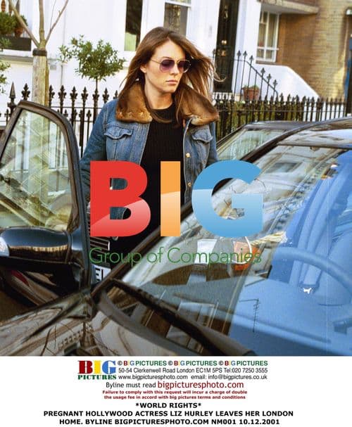 Pregnant Liz Hurley Leaves London Home