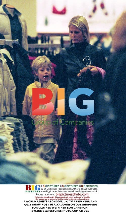 Ulrika Johnson out shopping with son Cameron