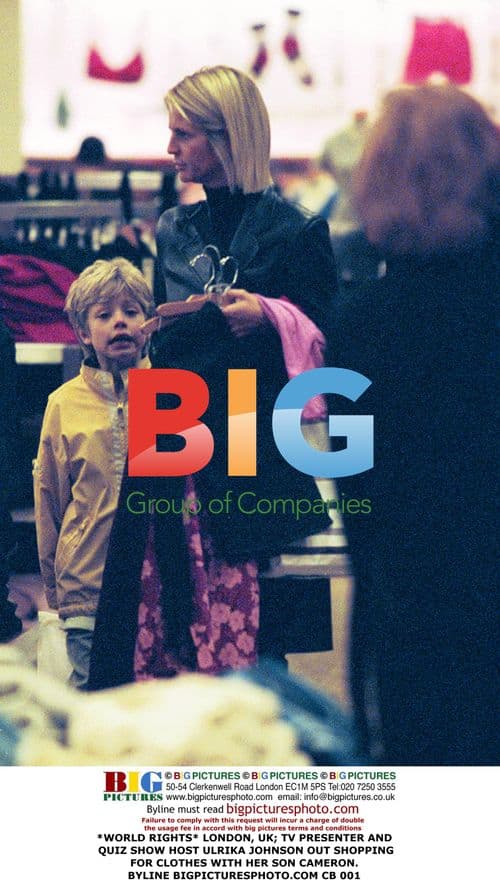 Ulrika Johnson out shopping with son