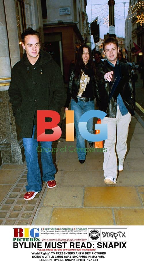 T.V Presenters Ant & Dec Christmas Shopping in Mayfair