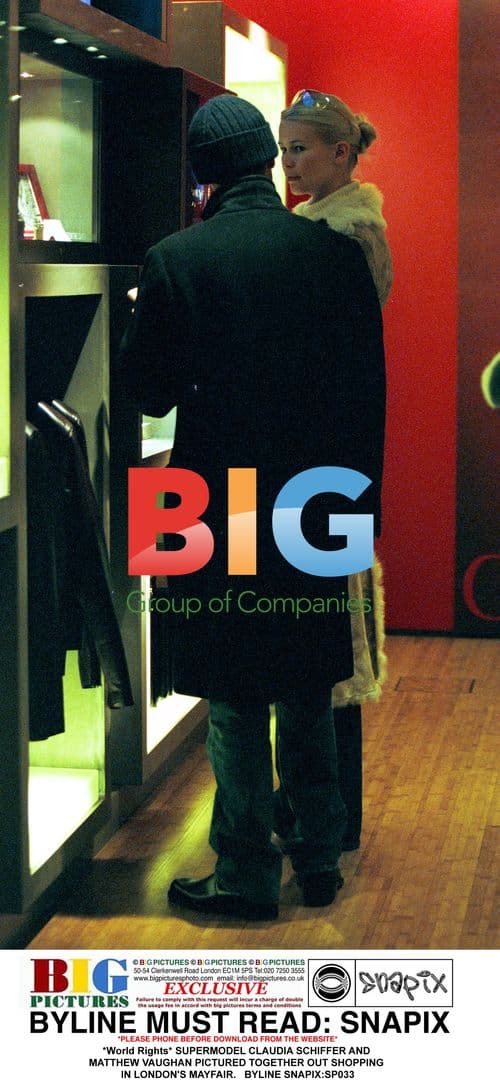 Claudia Schiffer and Matthew Vaughan shopping in London