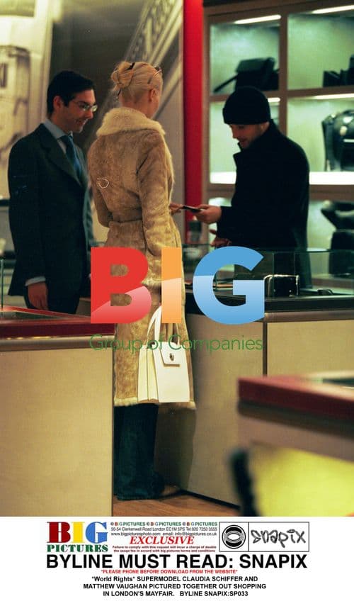 Claudia Schiffer and Matthew Vaughan Shopping in Mayfair