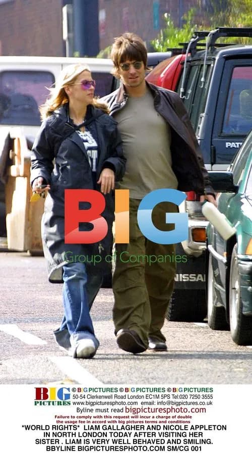 Liam Gallagher and Nicole Appleton in North London