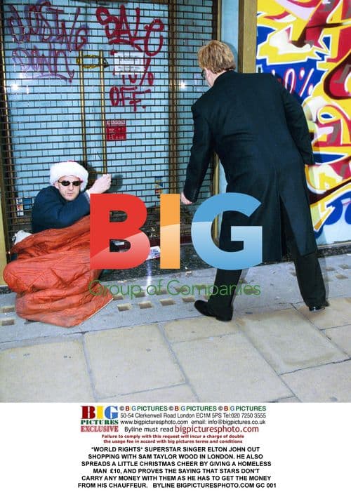 Elton John Out Shopping with Sam Taylor-Wood