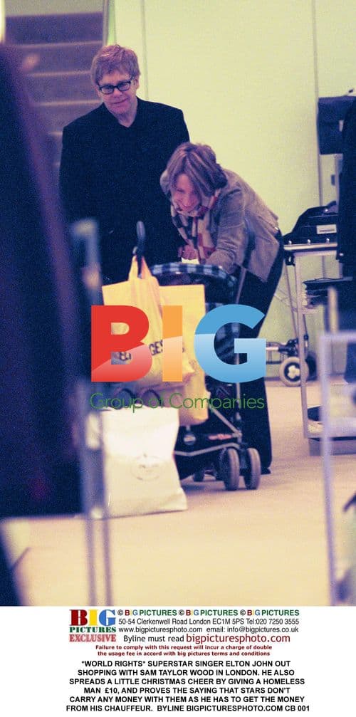 Elton John Christmas Shopping in London