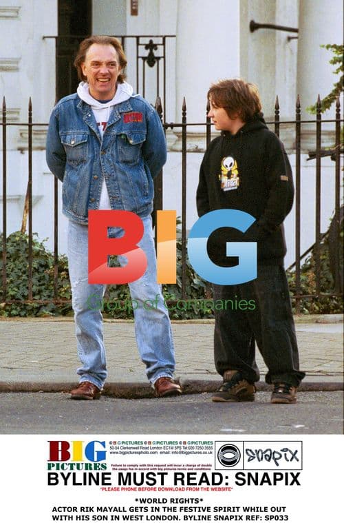 Rik Mayall Out with Son in West London