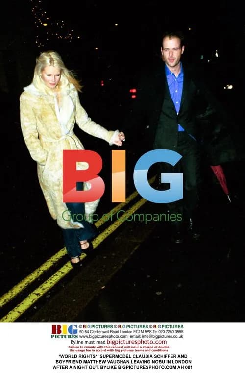 Claudia Schiffer and Matthew Vaughan Leaving Nobu