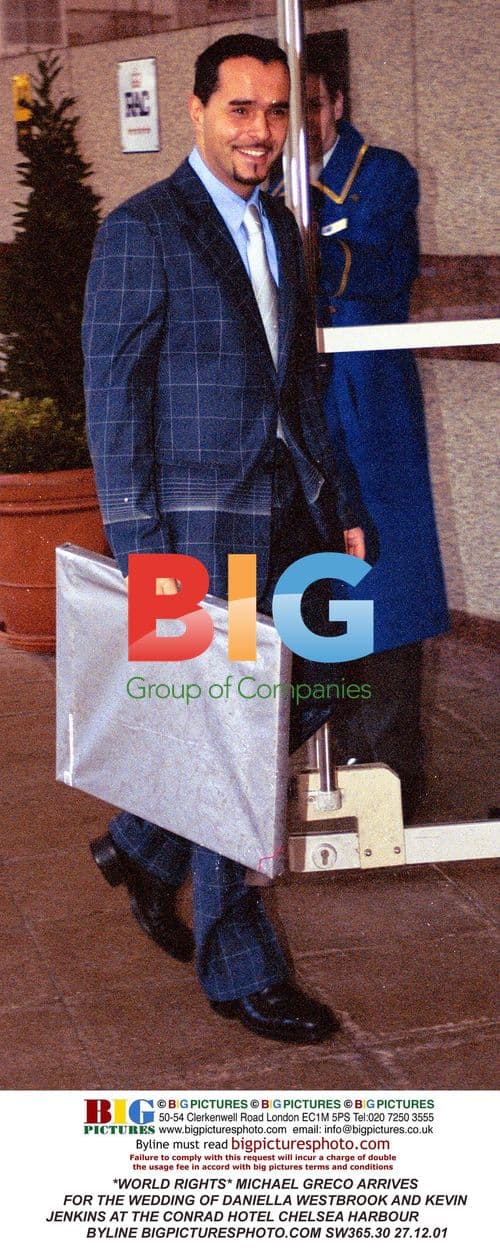 Michael Greco Arrives at Westbrook-Jenkins Wedding