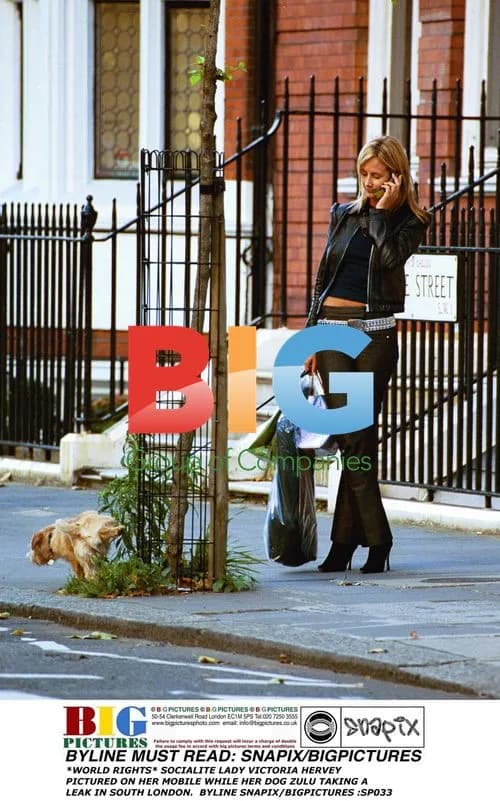 Lady Victoria Hervey with her dog Zulu in London