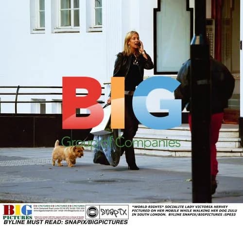 Lady Victoria Hervey walking her dog Zulu