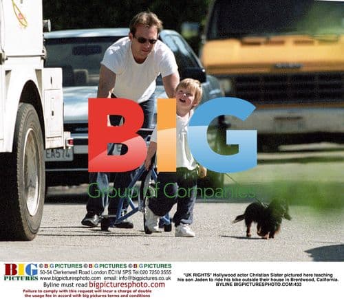 Christian Slater teaches son Jaden to ride bike