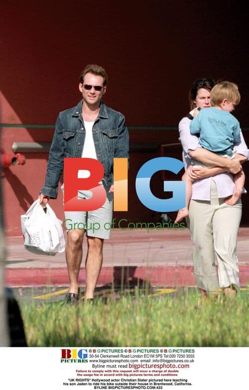 Christian Slater teaches son Jaden to ride bike
