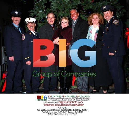 Rue McClanahan and George Hamilton at Broadway Tree Lighting