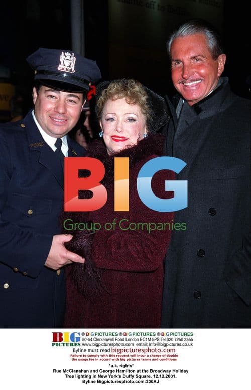 Rue McClanahan and George Hamilton at Broadway Tree Lighting