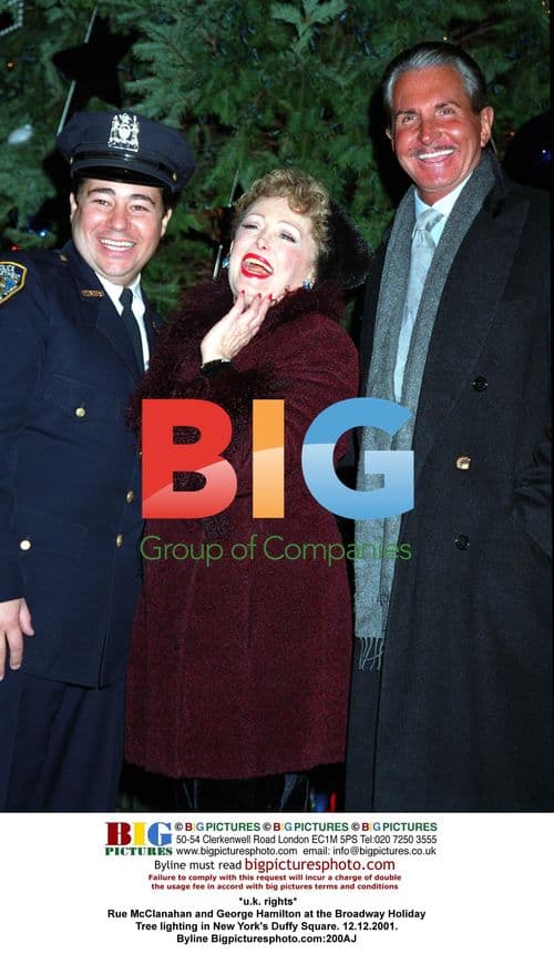 Rue McClanahan and George Hamilton at Broadway Tree Lighting