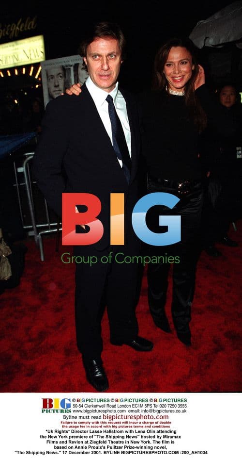 Director Lasse Hallstrom and Lena Olin at "The Shipping News" premiere