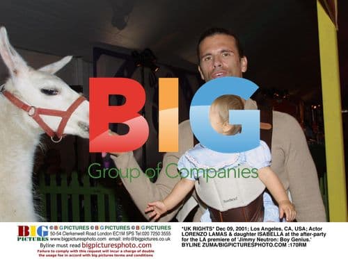 Lorenzo Lamas & daughter at 'Jimmy Neutron' premiere