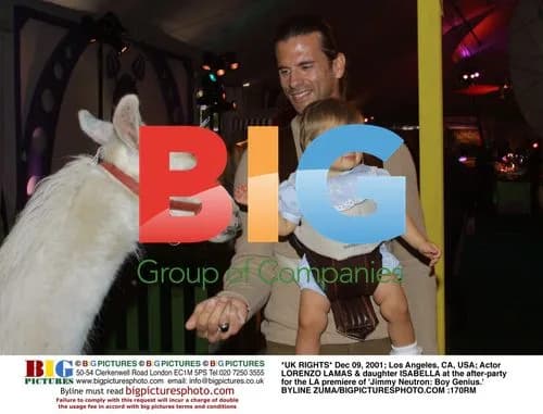 Lorenzo Lamas & daughter at 'Jimmy Neutron' premiere