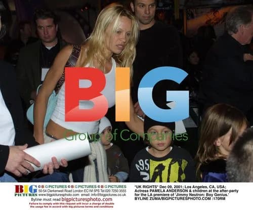 Pamela Anderson & kids at 'Jimmy Neutron' premiere