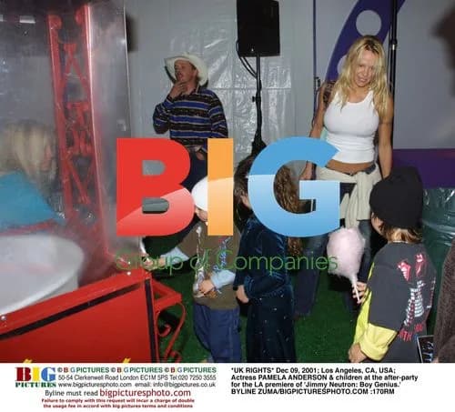 Pamela Anderson & kids at 'Jimmy Neutron' premiere