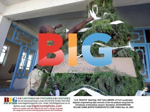 Staff Sgt. RAY GALLIMORE at Christmas in Kandahar